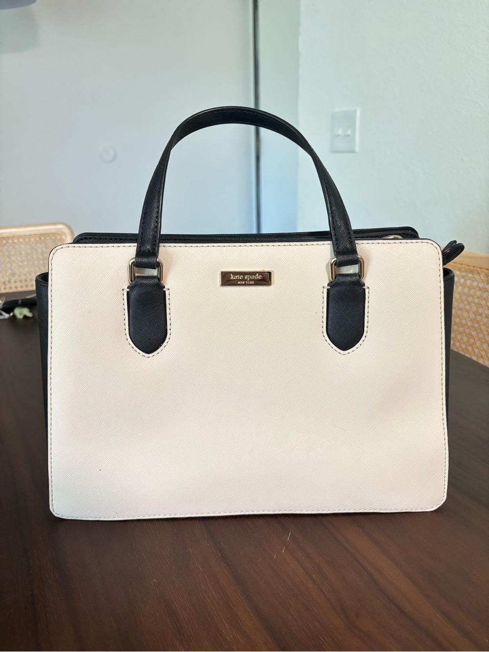 kate spade Cream and Black Two-Tone Satchel